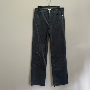 Velveteen high-rise full-leg jeans